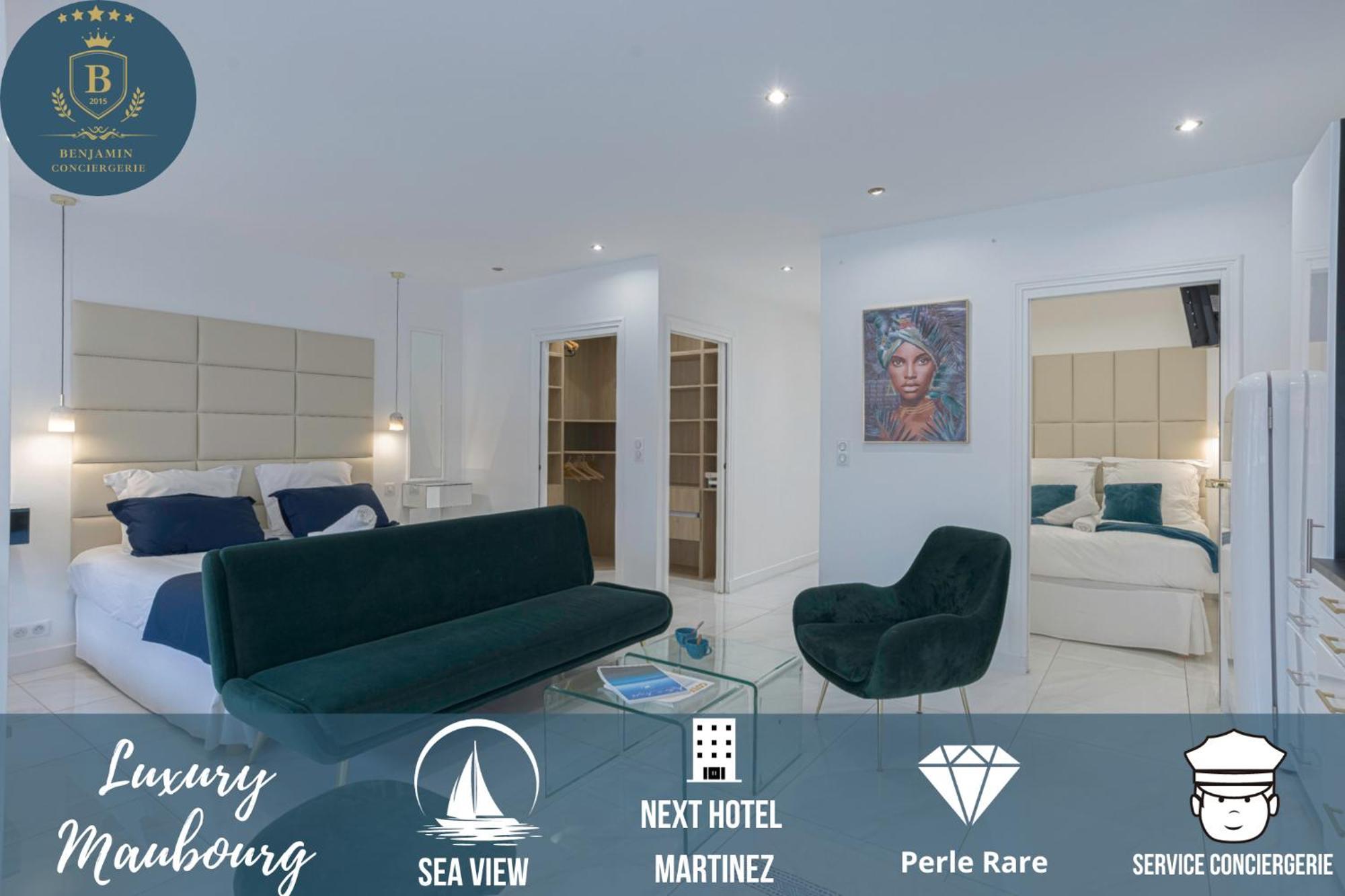 Luxury Maubourg - Vue Mer - Croisette 50M Plage - Clim - Terrasse Cannes Dış mekan fotoğraf